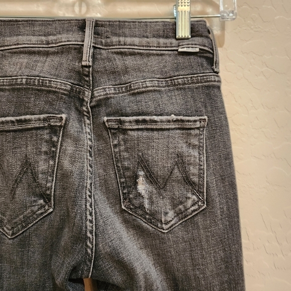 MOTHER The Midrise Dazzler Ankle Open Later Gray 23 - Picture 3 of 7